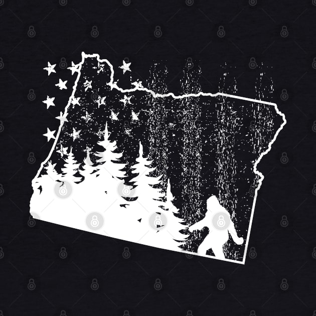 Oregon Bigfoot American Flag by Tesszero